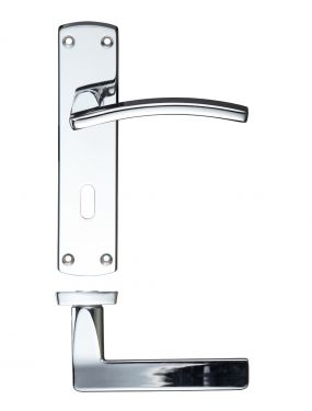 Click Here To Enlarge This Photo Of ZCZ031CP Zoo Hardware Stanza 'Toledo' Lock Lever Handles (57mm c/c) on Backplate (170mm x 40mm) Polished Chrome (Contract Range)