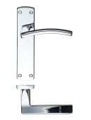 ZCZ032CP Zoo Hardware Stanza 'Toledo' Latch Lever Handles on Backplate (170mm x 40mm) Polished Chrome (Contract Range)