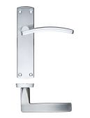 ZCZ032SC Zoo Hardware Stanza 'Toledo' Latch Lever Handles on Backplate (170mm x 40mm) Satin Chrome (Contract Range)