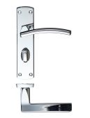 ZCZ033CP Zoo Hardware Stanza 'Toledo' Bathroom Lever Handles (57mm c/c) on Backplate (170mm x 40mm) Polished Chrome (Contract Range)