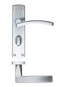 ZCZ033SC Zoo Hardware Stanza 'Toledo' Bathroom Lever Handles (57mm c/c) on Backplate (170mm x 40mm) Satin Chrome (Contract Range)