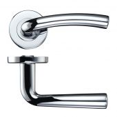 ZCZ050CP Zoo Hardware Stanza 'Seville' Lever Handles on Round Push on Rose - Polished Chrome (Contract Range)