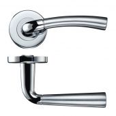 ZCZ060SCCP Zoo Hardware Stanza 'Girona' Lever Handles on Round Push on Rose - Satin/Polished Chrome (Contract Range)