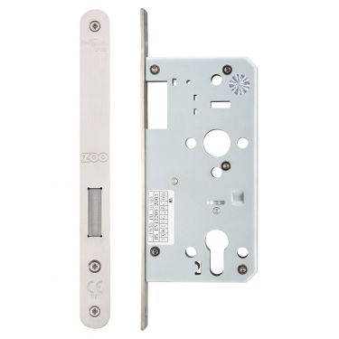 Click Here To Enlarge This Photo Of ZDL0055RSS - Zoo Hardware Din Euro Profile Deadlock - 55mm Backset (Radius) Satin Stainless Steel