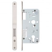 ZDL0055RSS - Zoo Hardware Din Euro Profile Deadlock - 55mm Backset (Radius) Satin Stainless Steel