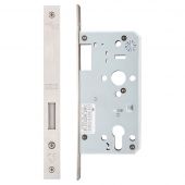ZDL0055SS - Zoo Hardware Din Euro Profile Deadlock - 55mm Backset (Square) Satin Stainless Steel