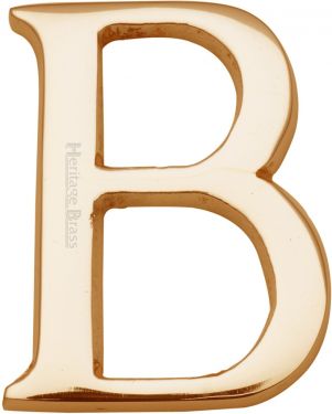 Click Here To Enlarge This Photo Of C1565 2 B-PB Heritage Brass Alphabet B Pin Fix 51mm (2") Polished Brass Finish
