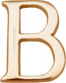 C1565 2 B-PB Heritage Brass Alphabet B Pin Fix 51mm (2") Polished Brass Finish