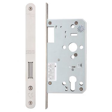 Click Here To Enlarge This Photo Of ZDL0060STRSS - Zoo Hardware Din Euro Profile Single Throw Deadlock - 60mm Backset (Radius) Satin Stainless Steel