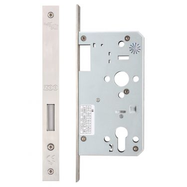 Click Here To Enlarge This Photo Of ZDL0060STSS - Zoo Hardware Din Euro Profile Single Throw Deadlock - 60mm Backset (Square) Satin Stainless Steel