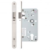 ZDL7255NLRSS - Zoo Hardware Din Night Latch Case - 72mm c/c - Backset 55mm (Radius) Satin Stainless Steel