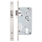 ZDL7255NLSS - Zoo Hardware Din Night Latch Case - 72mm c/c - Backset 55mm (Square) Satin Stainless Steel