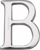 C1565 2 B-PC Heritage Brass Alphabet B Pin Fix 51mm (2") Polished Chrome Finish