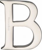 C1565 2 B-PNF Heritage Brass Alphabet B Pin Fix 51mm (2") Polished Nickel Finish