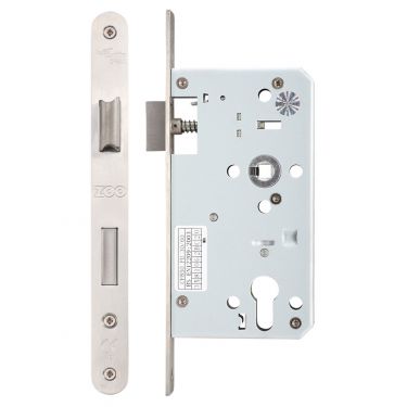 Click Here To Enlarge This Photo Of ZDL7260STRSS - Zoo Hardware Din Euro Profile Single Throw Sashlock - 72mm c/c - Backset 60mm (Radius) Satin Stainless Steel