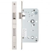 ZDL7855SS - Zoo Hardware Din Bathroom Lock - 78mm c/c - Backset 55mm (Square) Satin Stainless Steel