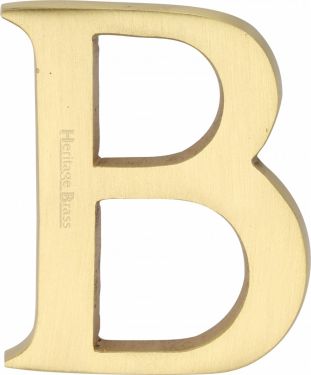 Click Here To Enlarge This Photo Of C1565 2 B-SB Heritage Brass Alphabet B Pin Fix 51mm (2") Satin Brass Finish