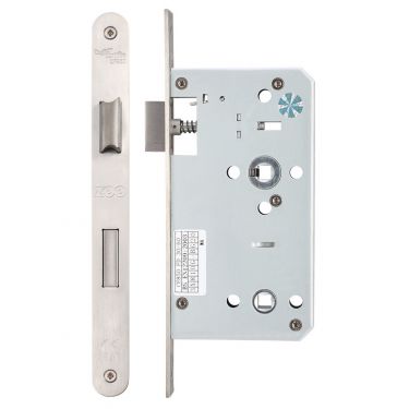 Click Here To Enlarge This Photo Of ZDL7860RSS - Zoo Hardware Din Bathroom Lock - 78mm c/c - Backset 60mm (Radius) Satin Stainless Steel
