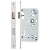 ZDL7860SS - Zoo Hardware Din Bathroom Lock - 78mm c/c - Backset 60mm (Square) Satin Stainless Steel