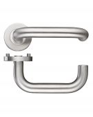 ZG4S030 - Zoo Hardware Grade 4 19mm Return to Door Safety Levers on Round Rose - Satin Stainless Steel