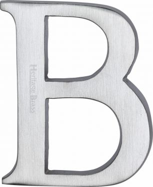 Click Here To Enlarge This Photo Of C1565 2 B-SC Heritage Brass Alphabet B Pin Fix 51mm (2") Satin Chrome Finish