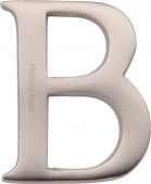 C1565 2 B-SN Heritage Brass Alphabet B Pin Fix 51mm (2") Satin Nickel Finish