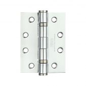 ZHS43CP - Zoo Hardware Grade 11 CE Fire Rated Ball Bearing Hinges (Square) 102 x 76 x 3mm Polished Chrome