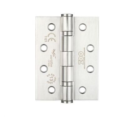 Click Here To Enlarge This Photo Of ZHSS243P3 - Zoo Hardware Grade 13 CE Fire Rated Ball Bearing Hinges (Square) 102 x 76 x 3mm Polished Stainless Steel (Pack of 3)