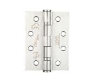 ZHSS243P3 - Zoo Hardware Grade 13 CE Fire Rated Ball Bearing Hinges (Square) 102 x 76 x 3mm Polished Stainless Steel (Pack of 3)