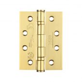 ZHSS243PVD - Zoo Hardware Grade 13 CE Fire Rated Ball Bearing Hinges (Square) 102 x 76 x 3mm PVD Stainless Brass