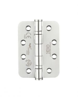 Click Here To Enlarge This Photo Of ZHSS243RP - Zoo Hardware Grade 13 CE Fire Rated Ball Bearing Hinges (Radius) 102 x 76 x 3mm Polished Stainless Steel