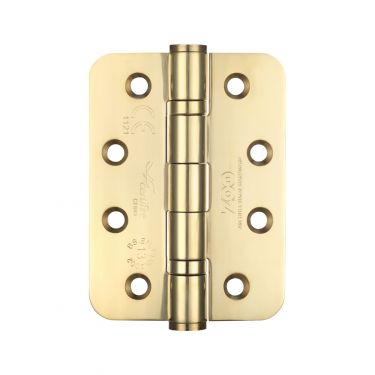 Click Here To Enlarge This Photo Of ZHSS243RPVD - Zoo Hardware Grade 13 CE Fire Rated Ball Bearing Hinges (Radius) 102 x 76 x 3mm PVD Stainless Brass