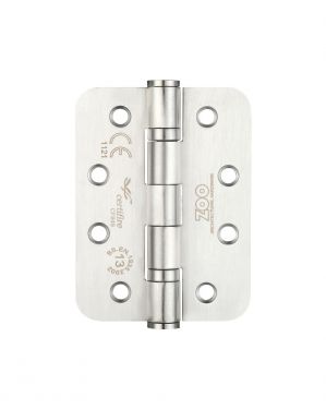 Click Here To Enlarge This Photo Of ZHSS243RS - Zoo Hardware Grade 13 CE Fire Rated Ball Bearing Hinges (Radius) 102 x 76 x 3mm Satin Stainless Steel