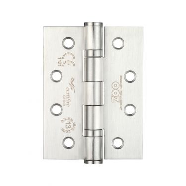 Click Here To Enlarge This Photo Of ZHSS243S - Zoo Hardware Grade 13 CE Fire Rated Ball Bearing Hinges (Square) 102 x 76 x 3mm Satin Stainless Steel
