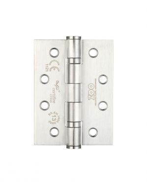 Click Here To Enlarge This Photo Of ZHSS243S3 - Zoo Hardware Grade 13 CE Fire Rated Ball Bearing Hinges (Square) 102 x 76 x 3mm Satin Stainless Steel (Pack of 3)