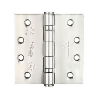 Click Here To Enlarge This Photo Of ZHSS244P - Zoo Hardware Grade 13 CE Fire Rated Ball Bearing Hinges (Square) 102 x 102 x 3mm Polished Stainless Steel
