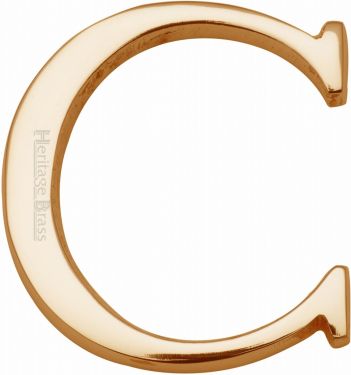 Click Here To Enlarge This Photo Of C1565 2 C-PB Heritage Brass Alphabet C Pin Fix 51mm (2") Polished Brass Finish
