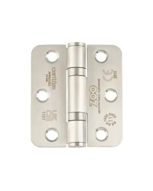 Click Here To Enlarge This Photo Of ZHSS7667RS - Zoo Hardware Grade 11 CE Fire Rated Ball Bearing Hinges (Radius) 76 x 67 x 2.5mm - Satin Stainless Steel