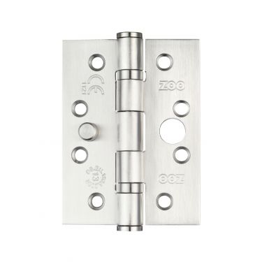 Click Here To Enlarge This Photo Of ZHSSDB243S - Zoo Hardware Grade 13 CE Fire Rated (Dog Bolt) Ball Bearing Hinges (Square) 102 x 76 x 3mm Satin Stainless Steel