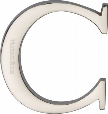 Click Here To Enlarge This Photo Of C1565 2 C-PNF Heritage Brass Alphabet C Pin Fix 51mm (2") Polished Nickel Finish