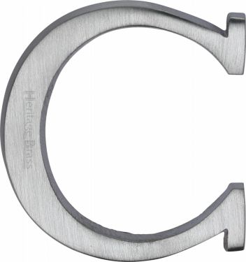 Click Here To Enlarge This Photo Of C1565 2 C-SC Heritage Brass Alphabet C Pin Fix 51mm (2") Satin Chrome Finish