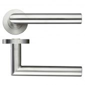 ZPS010SS - Zoo Hardware 19mm Mitred Lever on Round Rose (Grade 304) Satin Stainless Steel