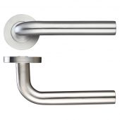 ZPS020SS - Zoo Hardware 19mm Radius Lever on Round Rose (Grade 304) Satin Stainless Steel