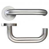 ZPS030SS - Zoo Hardware 19mm Return to Door Safety Lever on Round Rose (Grade 304) Satin Stainless Steel