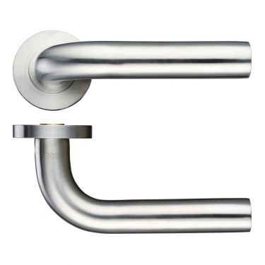 Click Here To Enlarge This Photo Of ZPS070SS - Zoo Hardware 22mm Radius Lever on Round Rose (Grade 304) Satin Stainless Steel