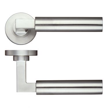 Click Here To Enlarge This Photo Of ZPS110SS - Zoo Hardware Orion Lever on Round Rose (Grade 304) Satin Stainless Steel