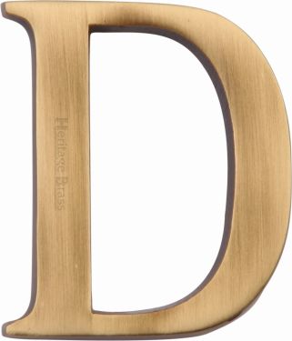 Click Here To Enlarge This Photo Of C1565 2 D-AT Heritage Brass Alphabet D Pin Fix 51mm (2") Antique Brass Finish