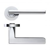 ZPZ070CP - Zoo Hardware Stanza 'Venice' Lever Handles on Round Screw on Rose - Polished Chrome (Designer Range)