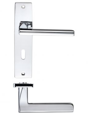Click Here To Enlarge This Photo Of ZPZ071CP - Zoo Hardware Stanza 'Venice' Lock Lever Handles (57mm c/c) on Backplate (180mm x 43mm) Polished Chrome (Designer Range)