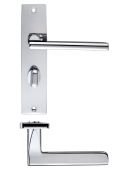 ZPZ073CP - Zoo Hardware Stanza 'Venice' Bathroom Lever Handles (57mm c/c) on Backplate (180mm x 43mm) Polished Chrome (Designer Range)